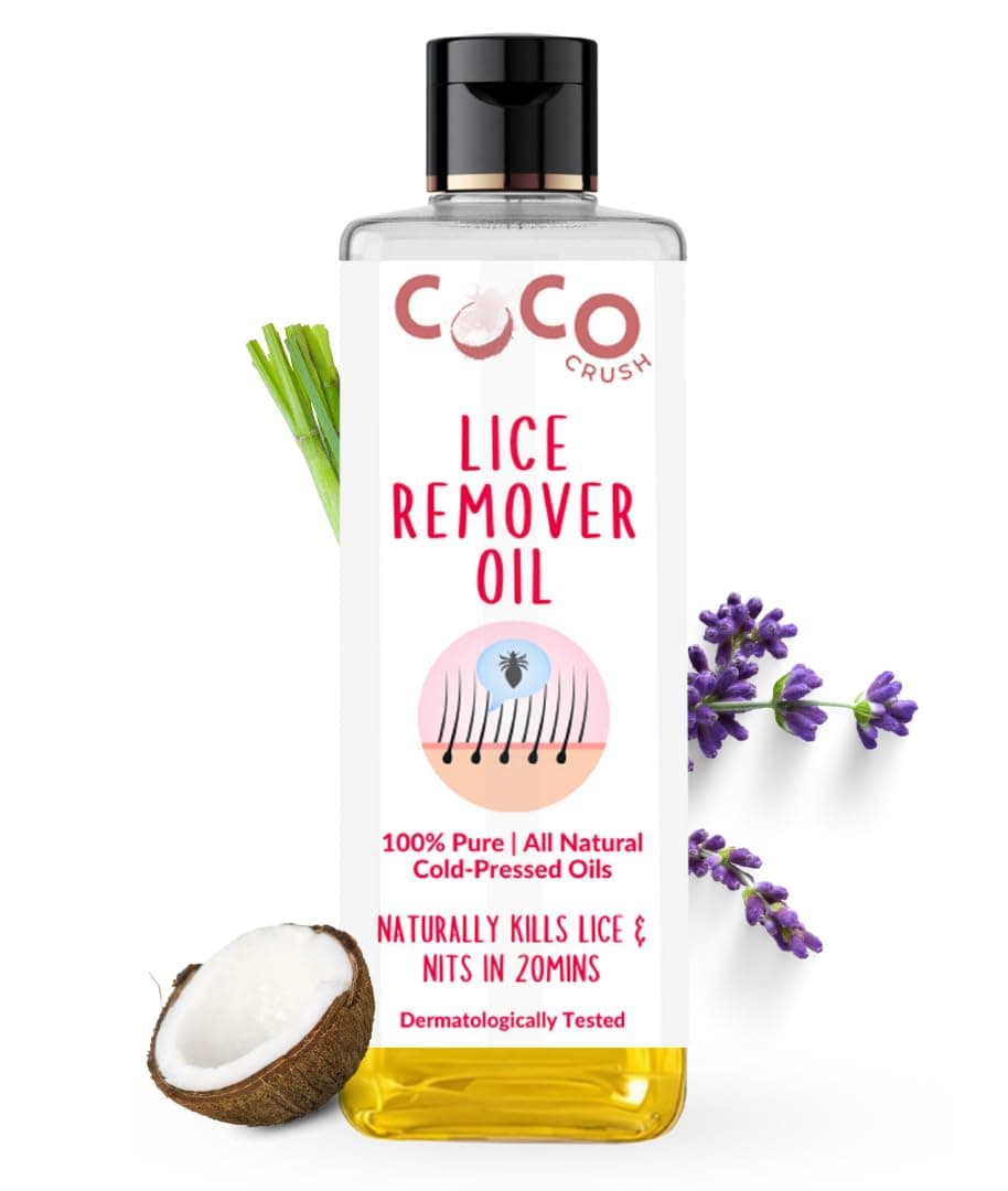 - COCO CRUSH Ayurvedic Anti Lice Oil | Kills Lice, Eggs and Nits 100% Naturally In 20mins | Single Wash Treatment, Safe for Kids (50ml)
