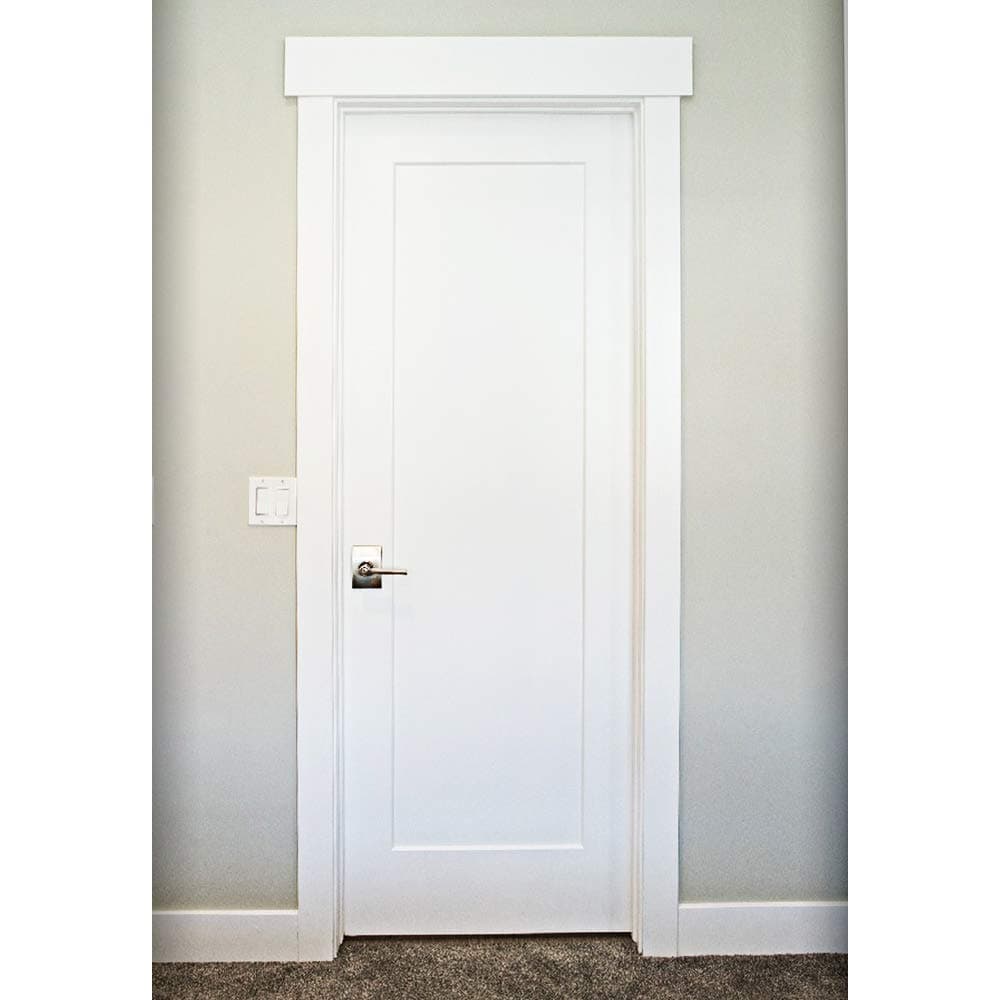 1-Panel Door Slab, Shaker Primed Solid Core MDF Interior, by Stile Doors (30x80-inch)