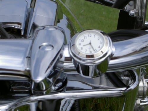Motorcycle Handlebar Clock for 7/8" bars WHITE DIAL