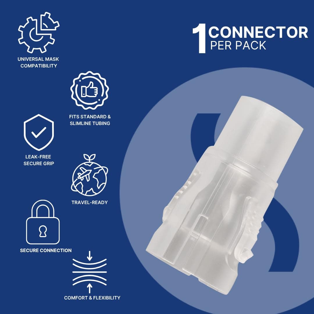 Snugell AirMini Adapter – Universal Tubing Connector Compatible with AirMini Device – Fits 15mm & 22mm CPAP Masks – Durable, Travel-Friendly Accessory for Convenient Use Anywhere