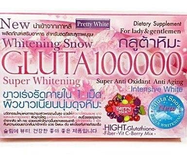 Gluta 100000 Super Whitening Anti Aging + Fiber Pure Natural 100% 3box
