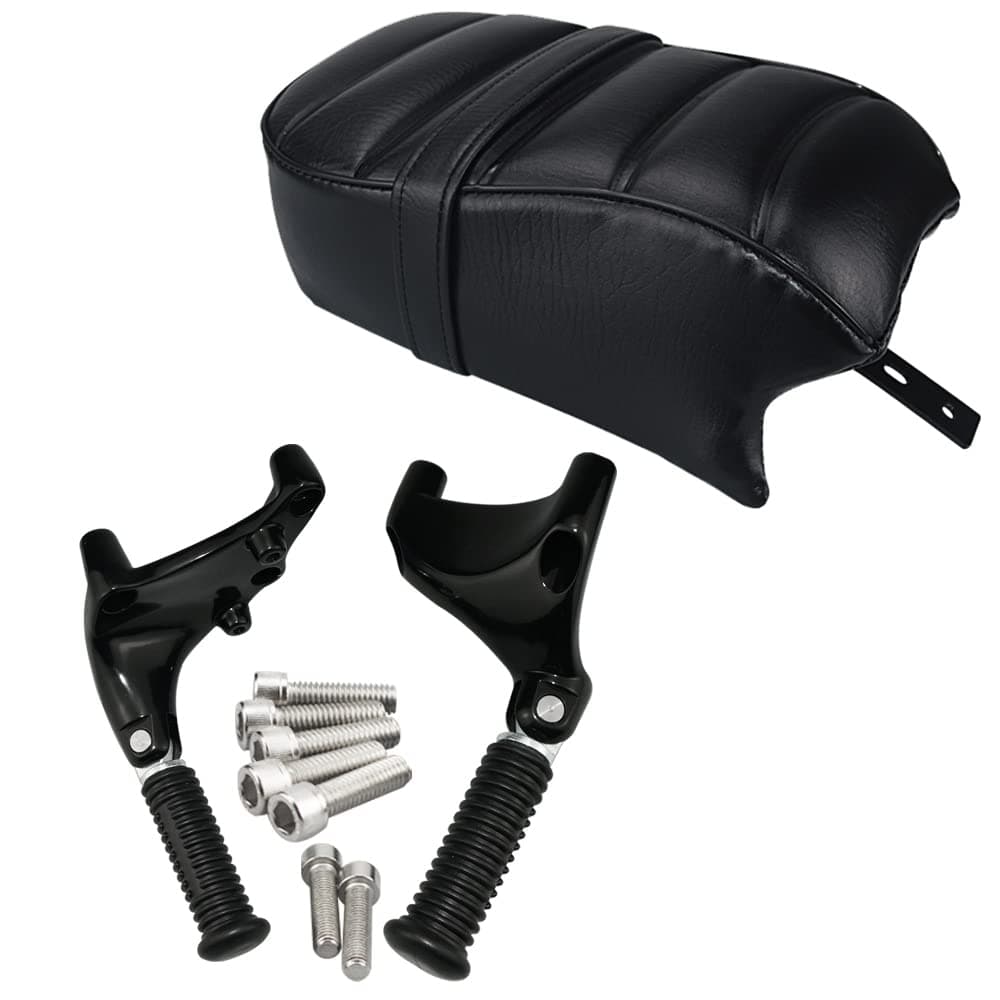 WOWTK Passenger Pillion Seat with Passenger Footpeg Mount Kit fits for Harley 2016-2022 Sportster Iron 883 XL883N Models