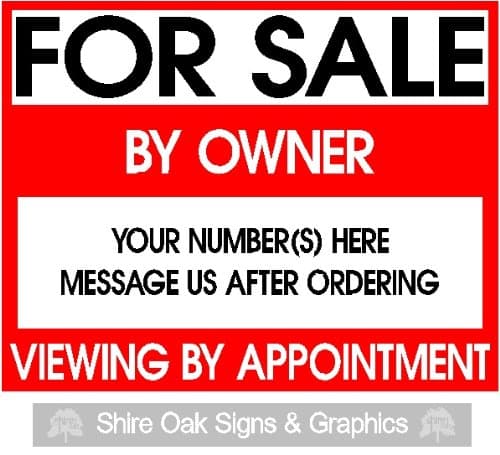 HOUSE FOR SALE Sign 19" x 24" (480x610mm) SINGLE SIGN Fully Customisable. 3 Year Guarantee. All Weather Waterproof Estate Agent Board Cards – 1 Jan. 2013