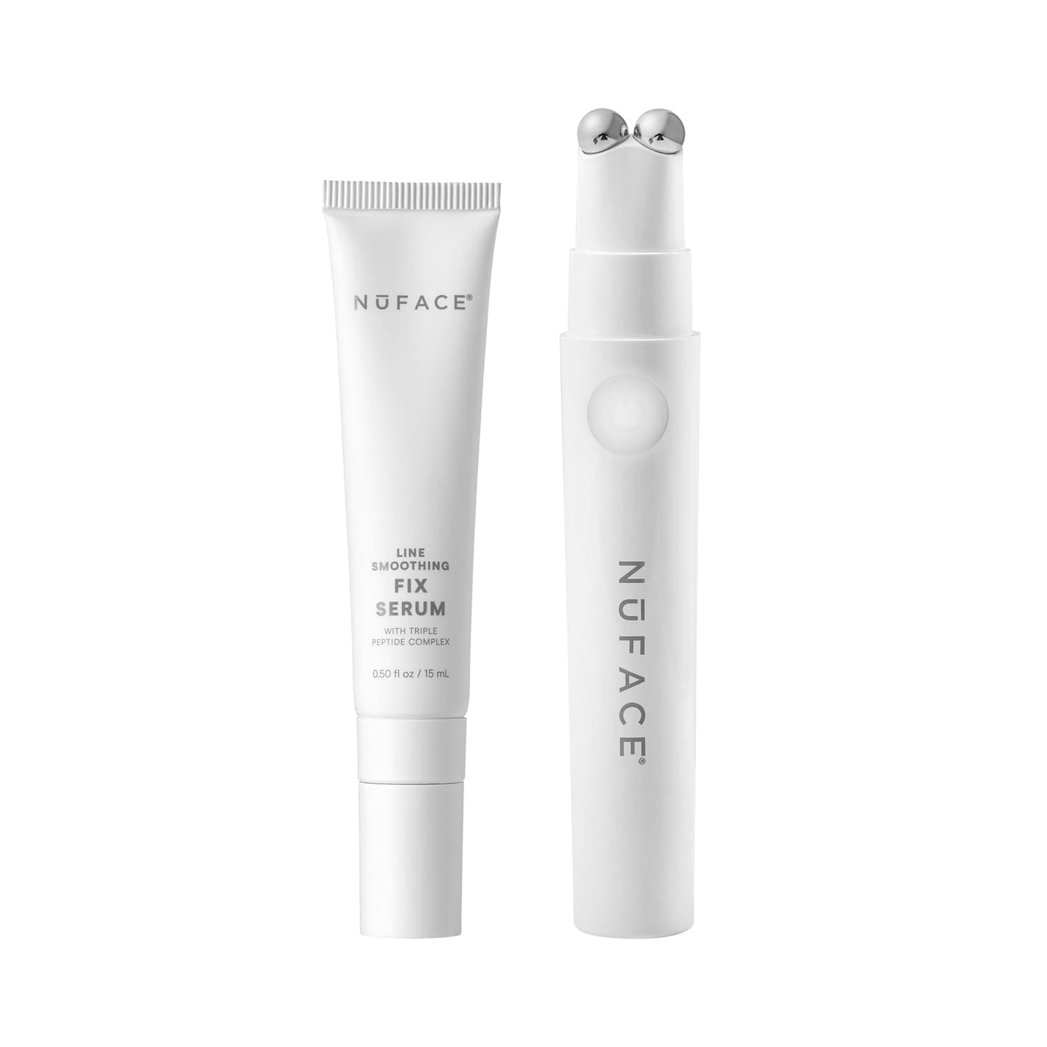 FIX Line Smoothing Starter Kit - FDA Cleared FIX Microcurrent Device + Serum Activator for On-The-Go Treatment of Forehead Lines, Crow's Feet, Under Eyes, Smile Lines & Fuller-Looking Lips