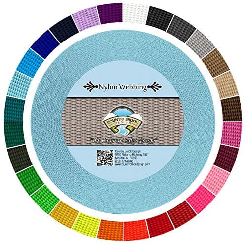 Country Brook Design - 1 Inch Heavy Duty 100% Real Nylon Webbing - 30+ Vibrant Colors