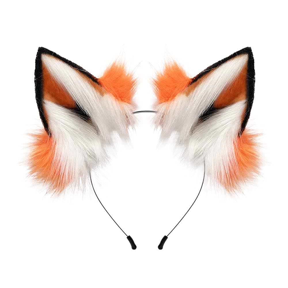 Handmade Cat Fox Fur Ears Hairhoop Headwear Anime Party Halloween Costume Headband Hairband