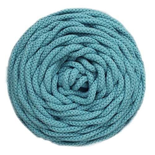 GANXXET Jade Macrame Braided Cord 5mm x 55Yards | 100% Oeko-TEX Cotton Macrame Rope | Strong Twisted Cotton Rope for DIY Crafts, Wall Hangings, Plant Hangers, Decorative Projects, Weaving, Crochet