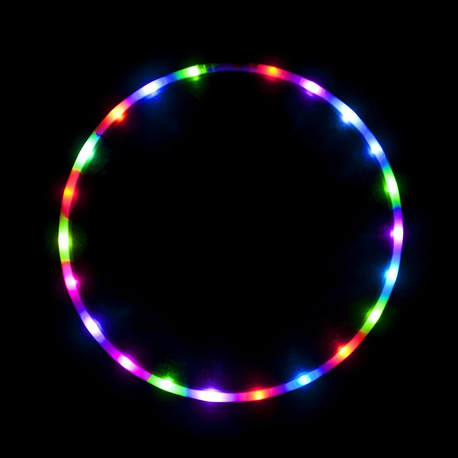 Light Up LED Hula Hoop Designed and Hand Crafted in Michigan with Beautiful Auto Strobing Rainbow Lights