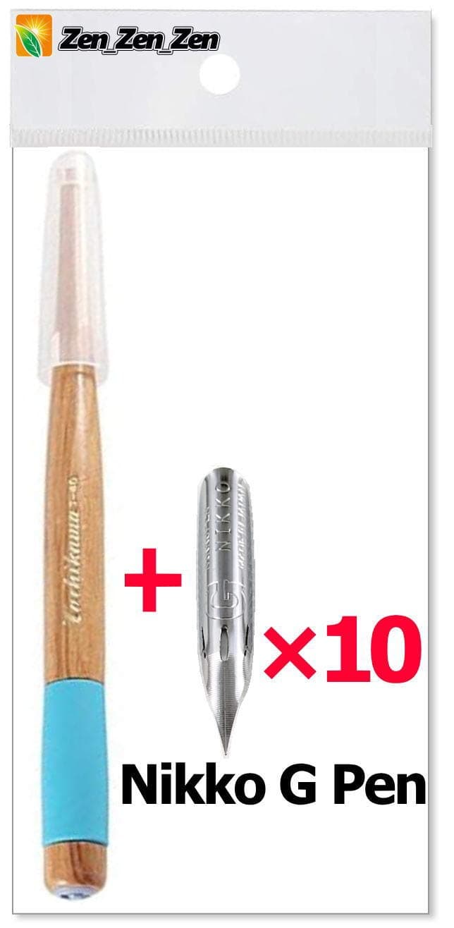 Pen Nib Holder(T-40) + Nikko G Pen Nib Pack of 10(NG-10),and Anti Rust Paper included