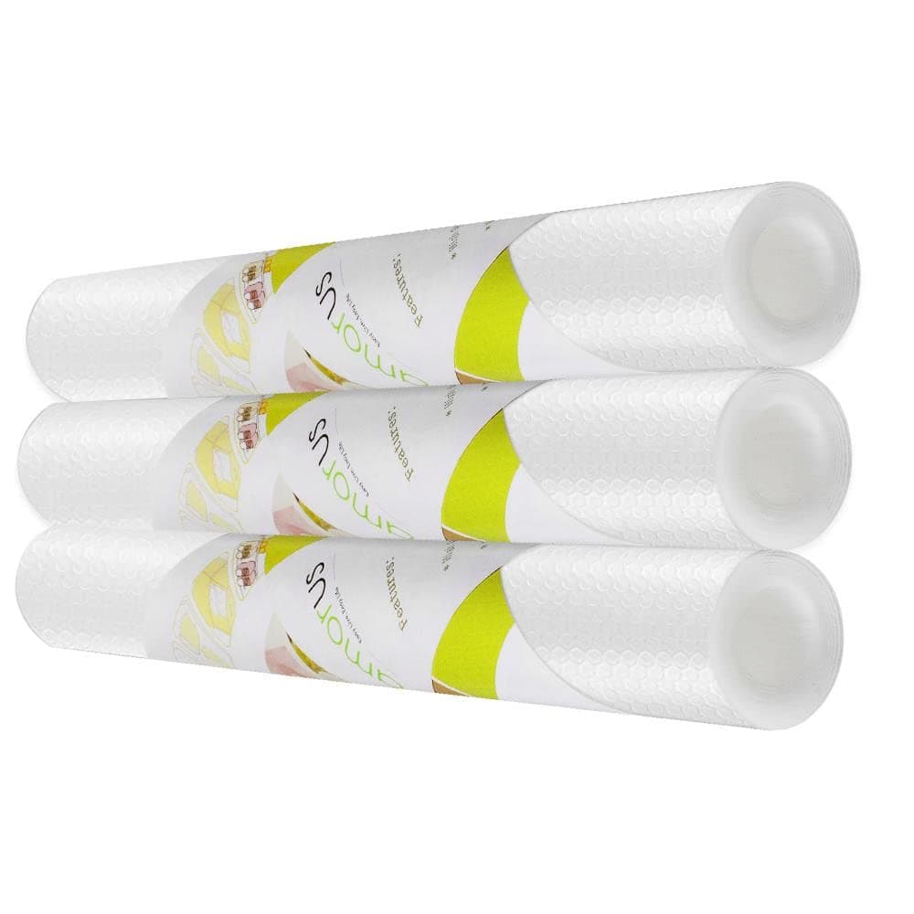 amorus Shelf Liner Draw Liner Cabinet Liner, 3 Rolls Non Adhesive Liners for Drawers Shelves Kitchen Cabinets Dresser, 17.7 x 59 inches - Clear