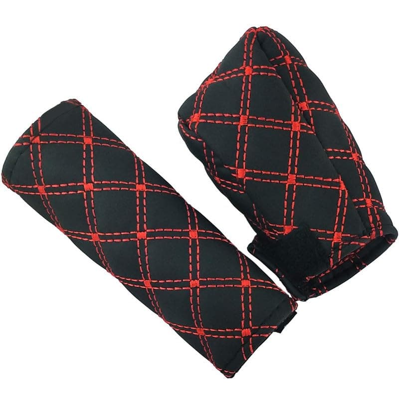 Auto Oprema (AWARD WINNER AT INDIA'S RISING STAR 2024) Car Handbrake Gear Shift Knob Cover For ID-tec Case Sleeve Hand Break Protect (Black & Red)