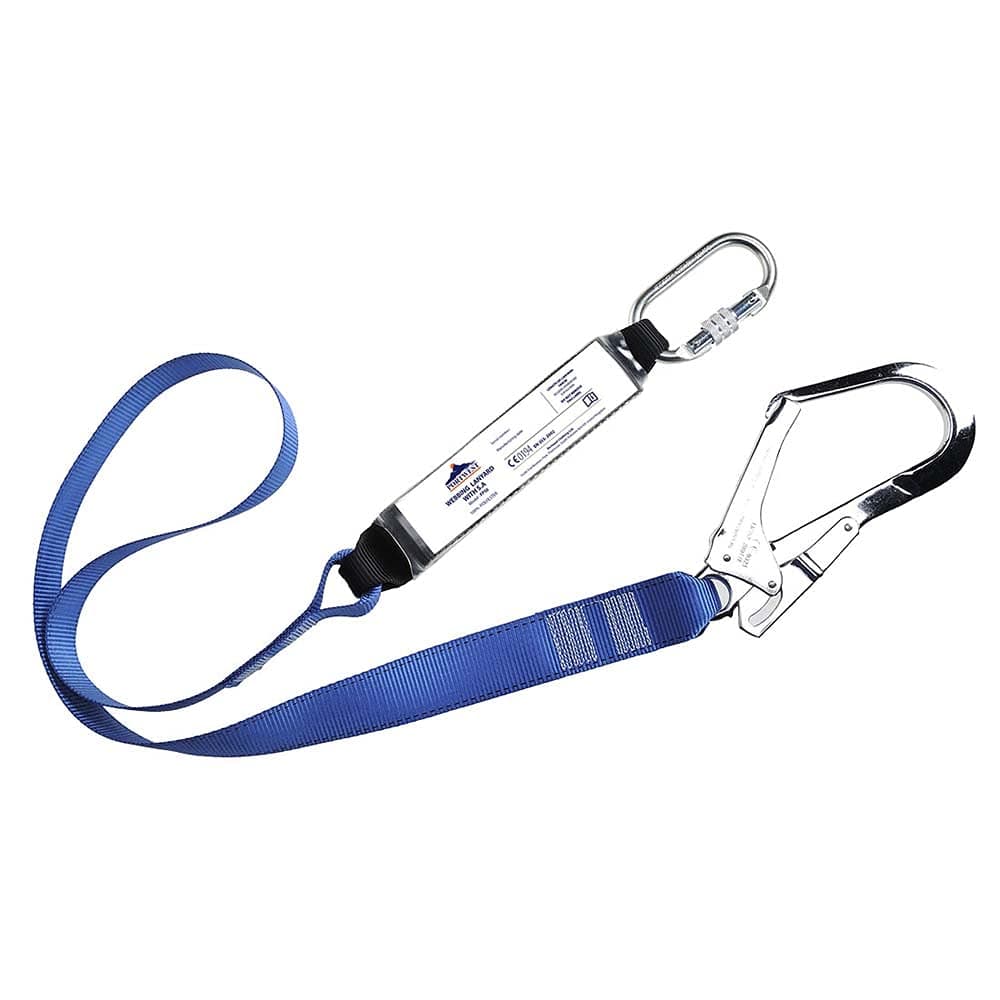 PortwestSingle Webbing Lanyard with Shock Absorber, Size: One Size, Colour: Royal Blue, FP50RBR