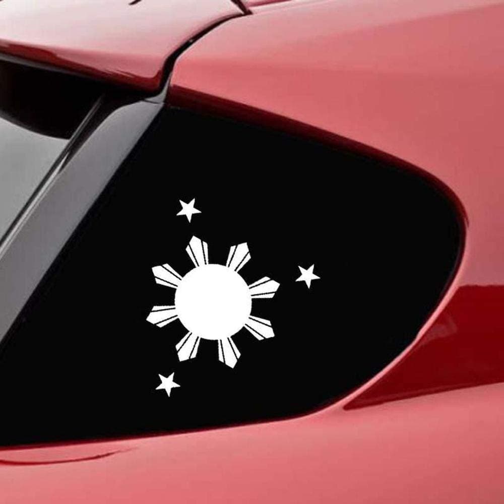 Handmade By StukkStars and Sun Philippine Flag Fun Window Sticker Vinyl Decal 12.6CM x 14.8CM