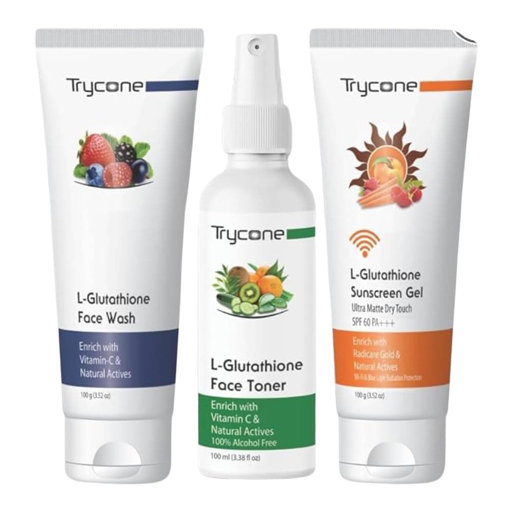 Trycone L-Glutathione & Vitamin C Sun Damage Control Skin Care – | UV Protection, Pore Tightening, Anti-Pollution, Skin Rejuvenation & Radiance (Pack of 3)