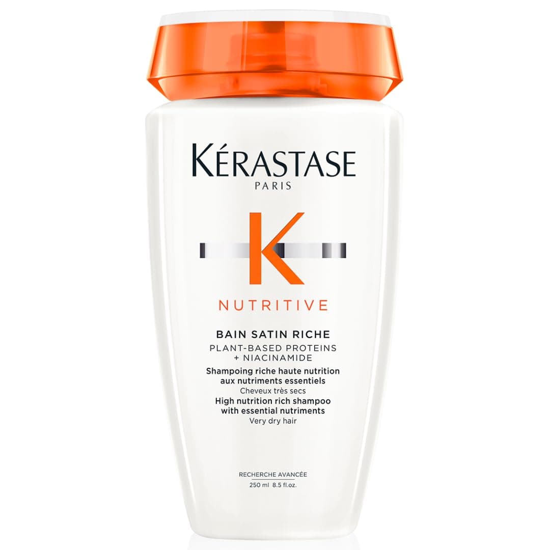 Kérastase Nutritive Bain Satin Riche Shampoo | Cleanses & Deeply Replenishes Moisture | With Plant-Based Proteins & Niacinamide | For Medium to Thick to Dry Hair