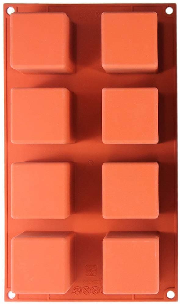 Silikomart Professional SF104 Silicone Mold, Cube 4 Ounce, 1.97 Inch x 1.97 Inch x 1.97 Inch High, 8 Cavities