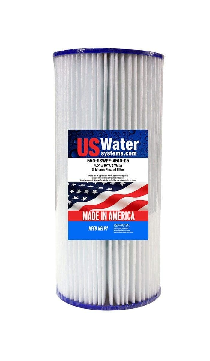 US Water Systems 4.5" x 9.75" Pleated Filter Cartridge 5 Micron - Made In The USA