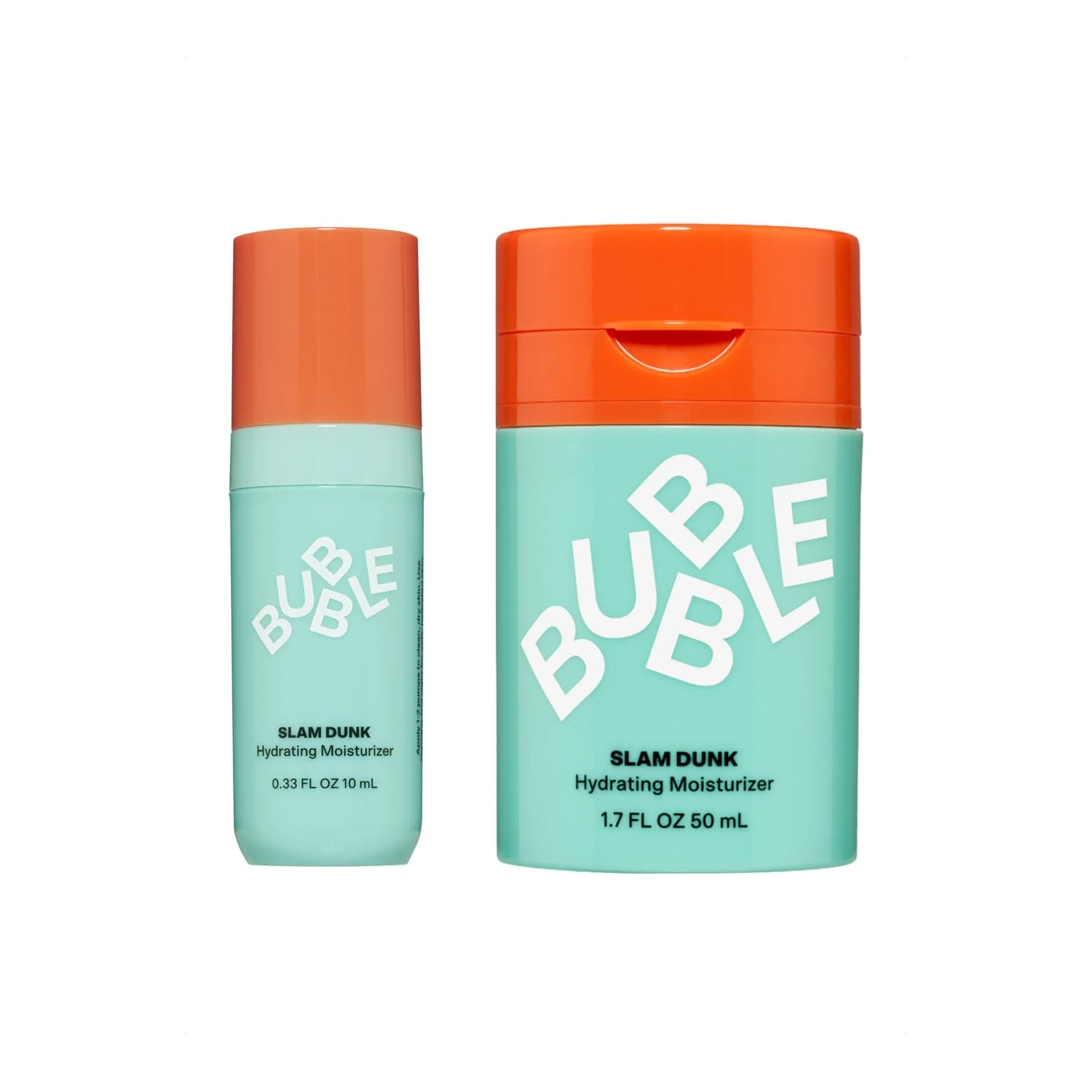 Bubble Skincare Slam Dunk Bundle - Hydrating Face Cream for Dry Skin Made with Vitamin E + Aloe Vera Juice for a Glowing Complexion - Skin Care with Blue Light Protection (50ml + 10ml, 2 Count)