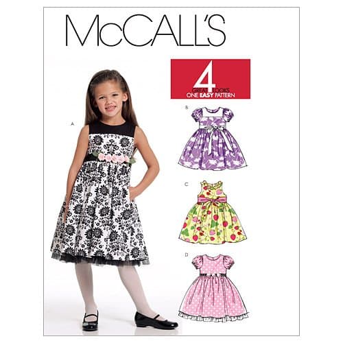 McCall's Patterns M5793 Children's/Girls' Lined Dresses, Size CDD (2-3-4-5)