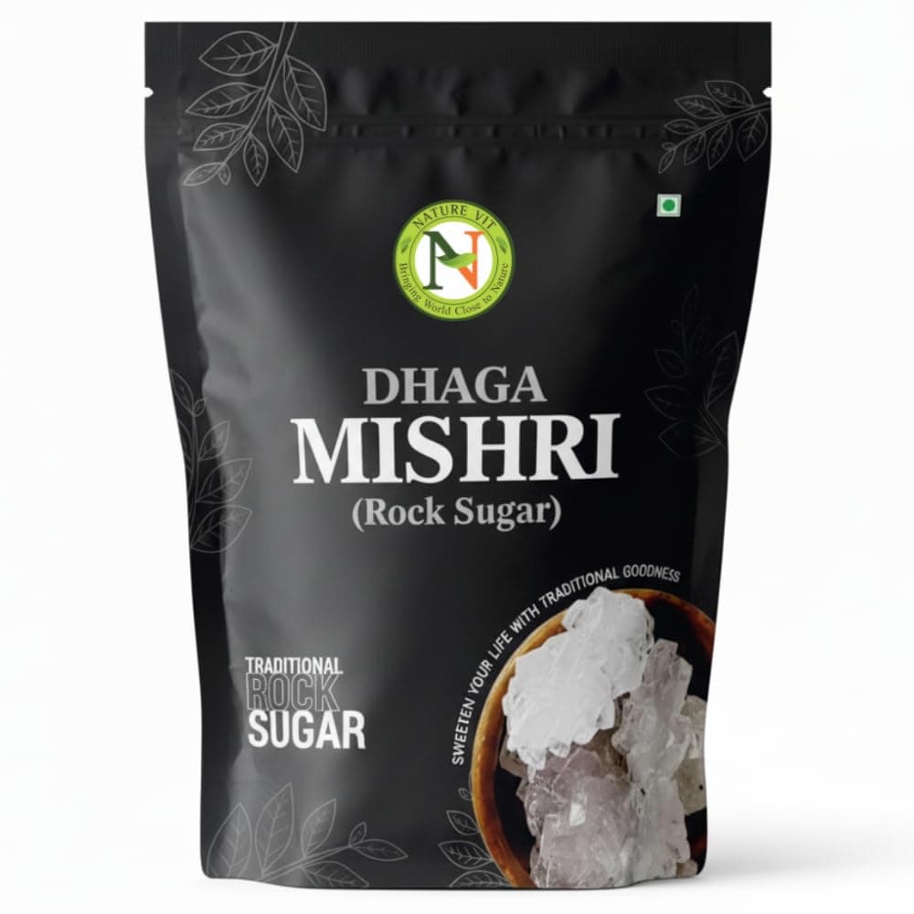 Nature Vit Dhaga Mishri, 900g | Rock Sugar | Pure Thread Crystal | Thread Mishri | Mishri Crystal |