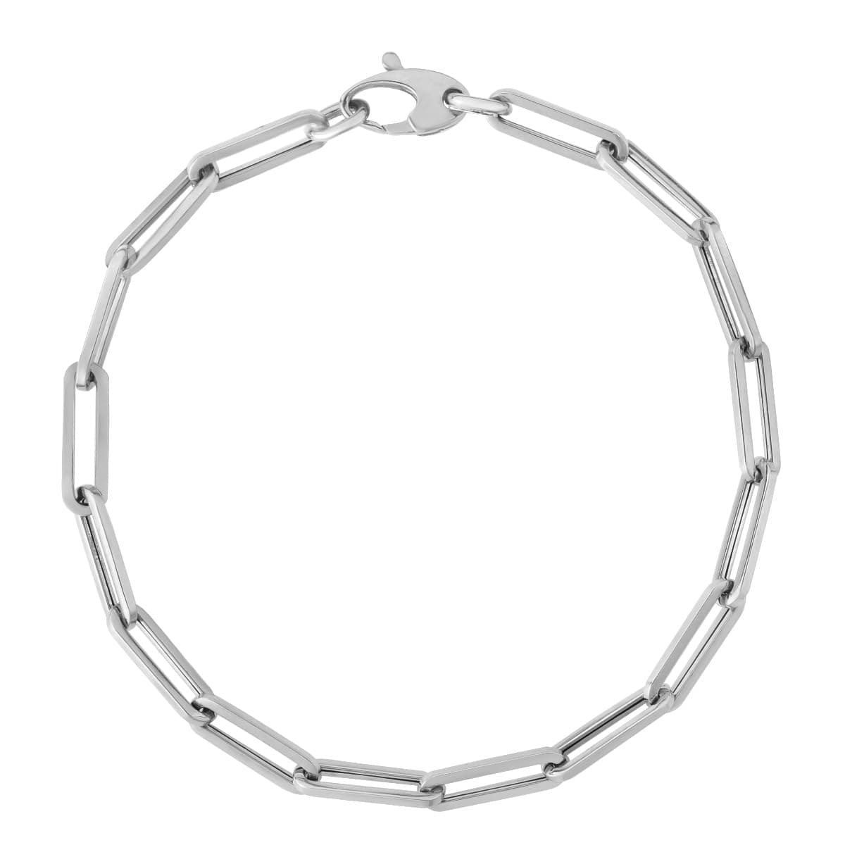 Floreo 10k White Gold 4.2mm Lite Paperclip Link Chain Bracelet or Anklet