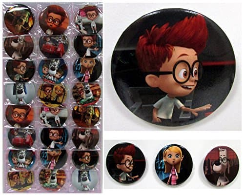 Mr. Peabody Buttons Set Birthday Party Favors Set of 24 Sherman, Peabody, and Penny Petterson Party Backpack 2" Buttons