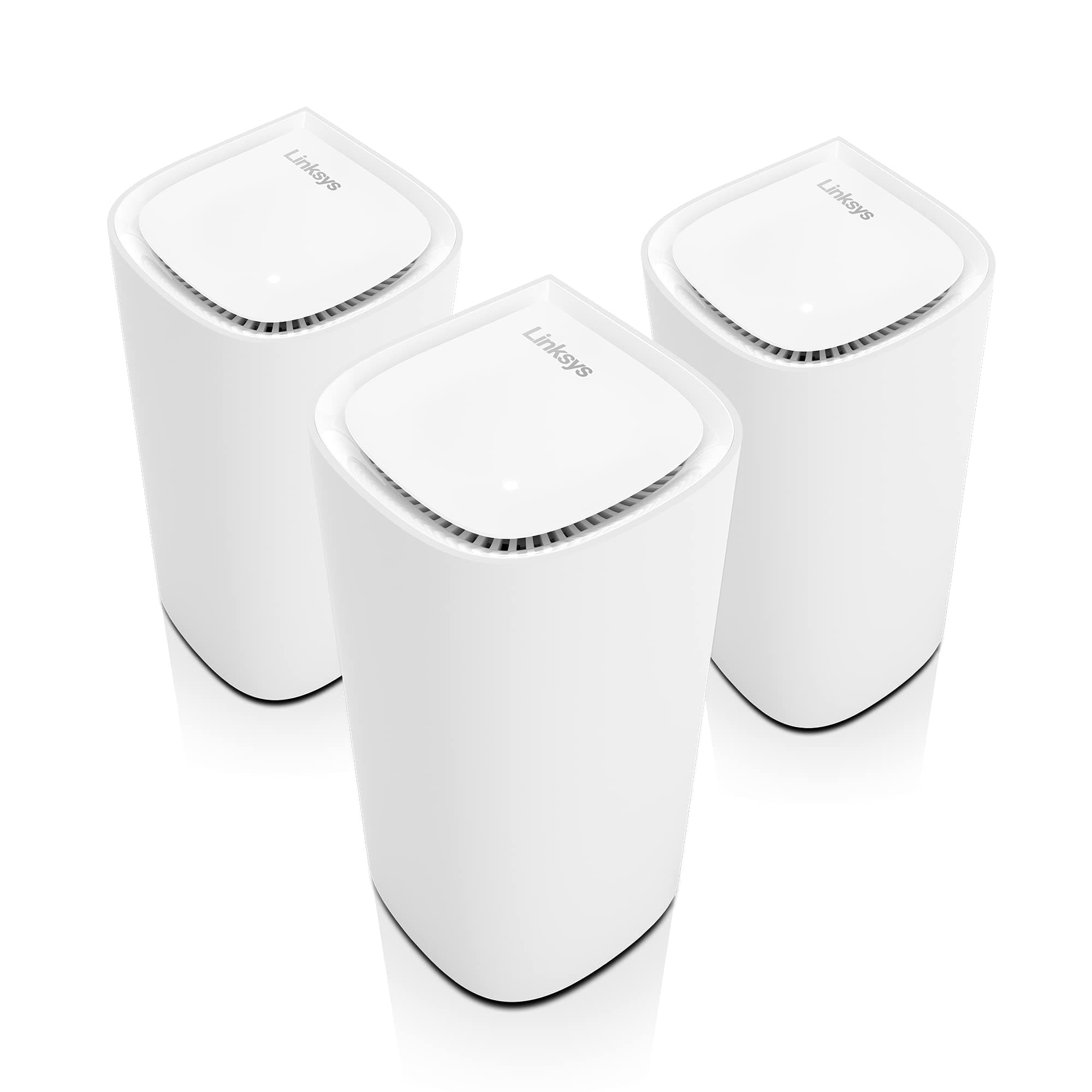 Linksys Velop Pro WiFi 6E Tri-Band Mesh System MX6203-KE - Cognitive Mesh Router with 6 Ghz Band Access & 5.4 Gbps True Gigabit Speed - Whole-Home Coverage up to 9,000 sq. ft. & 200 Devices - 3 Pack