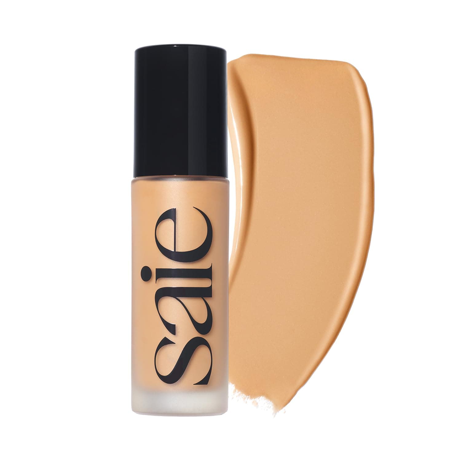 Saie Glowy Super Skin Tint Liquid Foundation - Weightless + Dewy Foundation with Lightweight Medium Coverage - Hydrating Face Makeup + Skin Care Serum Hybrid with Hyaluronic Acid - Shade 17 (1.01 oz)