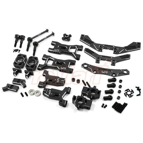 Yeah Racing Aluminum D4 Steering & Suspension Upgrade Kit For 3Racing Sakura D4 AWD RWD Black #SKD4-S01BK