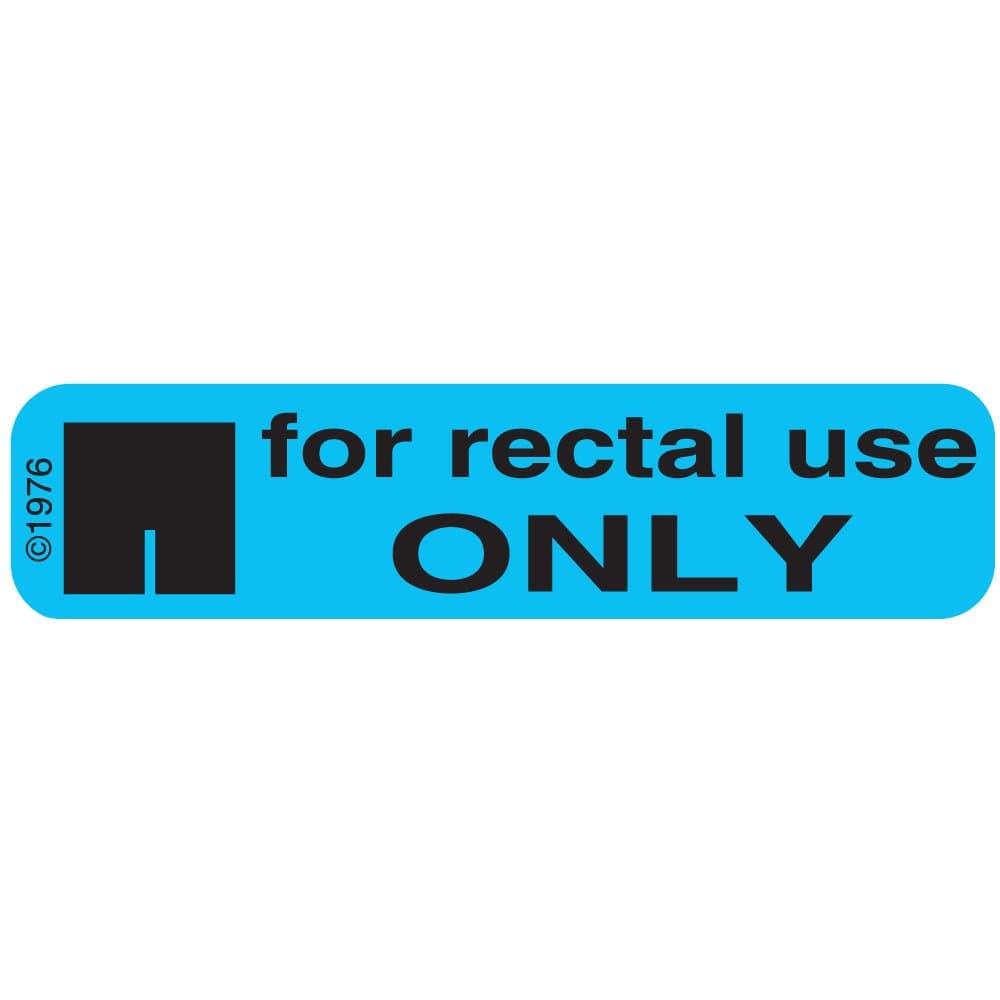 PHARMEX1-78G Permanent Paper Label,"FOR RECTAL USE", 1 9/16" x 3/8", Blue (500 per Roll, 2 Rolls per Box)