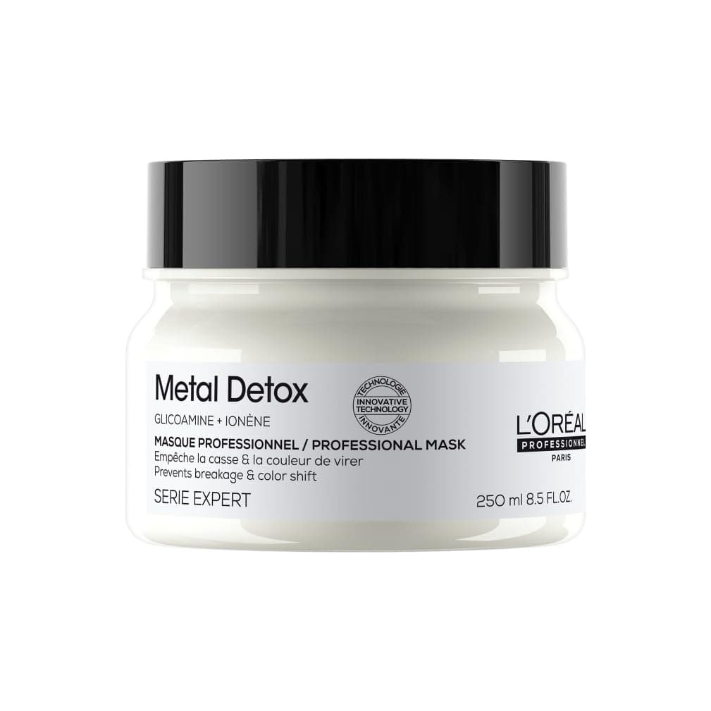 L’Oréal Professionnel Metal Detox Hair Mask 250ml, Prevent Breakage & Colour Fade from Hard Water, Moisturising Conditioner Treatment for Smooth, Shiny Hair, Prevent Damaged Hair