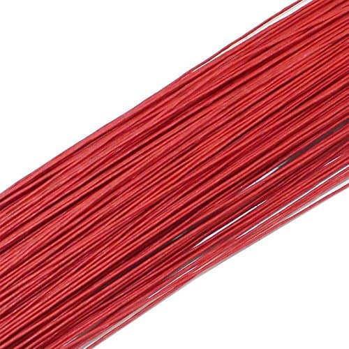 Wire Paper Covered Long Iron Wire Used For DIY Nylon Stocking Flower Making 1mm/0.039Inch Diameter 40cm (4.Red)