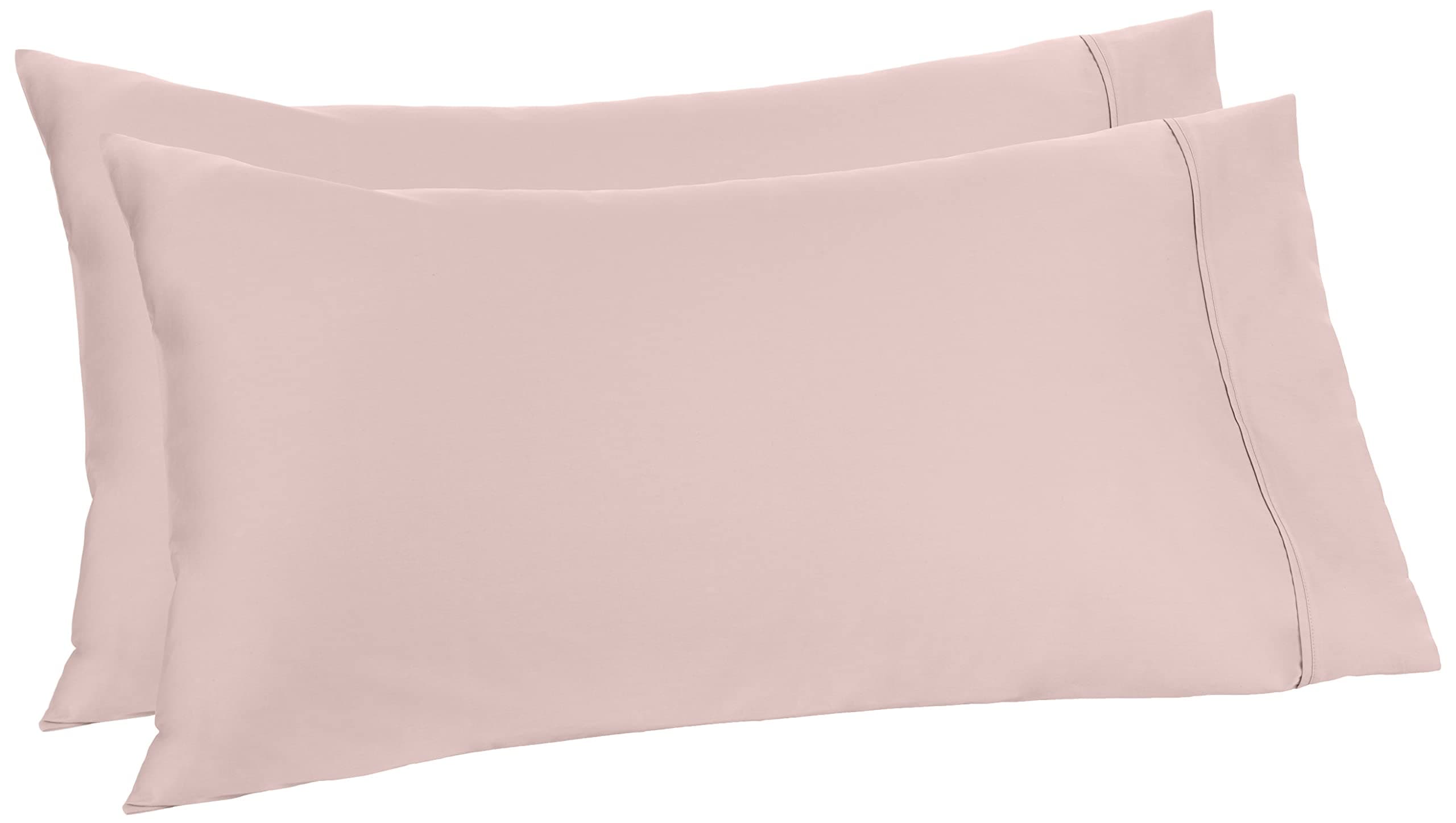 Amazon Aware 100% Organic Cotton 300 Thread Count Pillowcase Set, Blush, Standard, 2 Pack, 32" x 20"