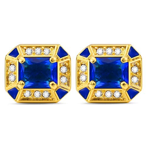 Cat Eye Jewels Men Cufflinks Cubic Zirconia Crystal Round for Luxurious Tuxedo Formal Shirts Wedding Business Gift for…