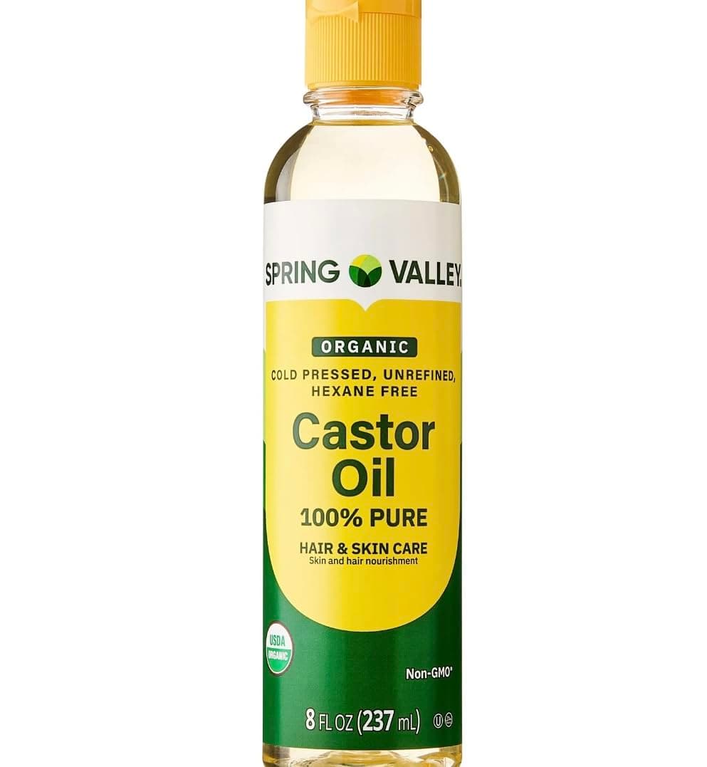 Cold-Pressed Castor Oil - Unrefined & Hexane-Free, Organic - For Hair and Skin - 8 fl oz