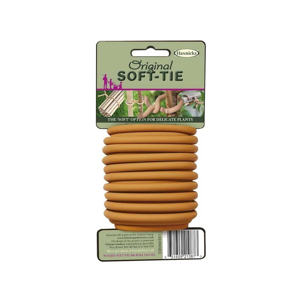 Haxnicks Woody Soft Tie Garden Tie | Gentle Plant Support | Reusable Alternative To Garden Twine | 5m Brown | Tie060101