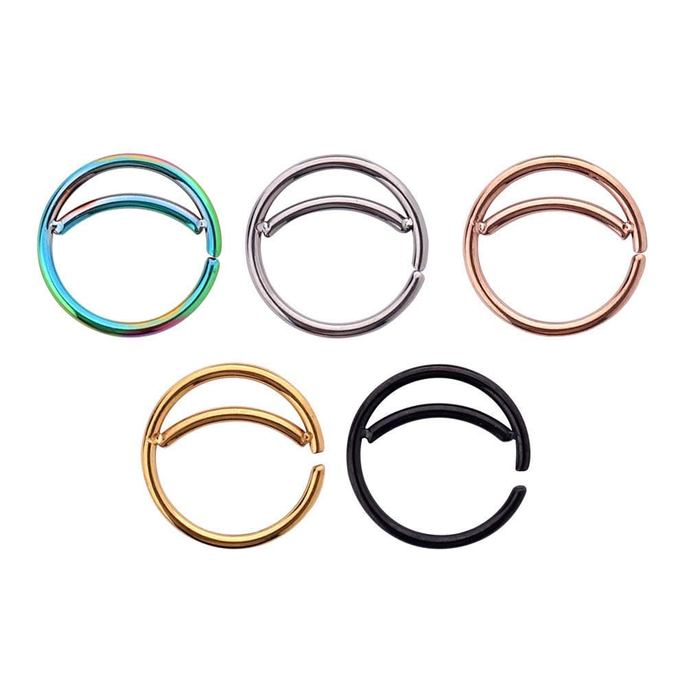 5PC Stainless Steel Moon Nose Ring Hoop Indian Nose Ring Septum Ring Nose Jewelry Nose Piercing Small Nose Hoop SET