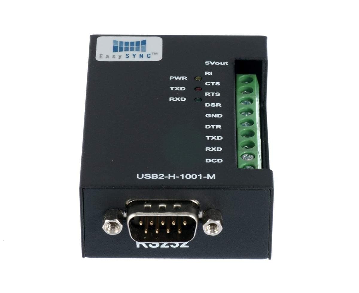 USB 2.0 USB to 1 Port Serial RS232 Industrial Adapter, metal case, black