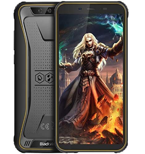 Blackview BV5500 Pro Rugged Android 9.0 outdoor Smartphone, IP68 waterproof/shockproof 4G Dual SIM mobile phone, 5.5" HD+ Quad-core 1.5GHz 3GB+16GB, 5MP+8MP, 4400mAh battery GPS/NFC/Face unlock Yellow