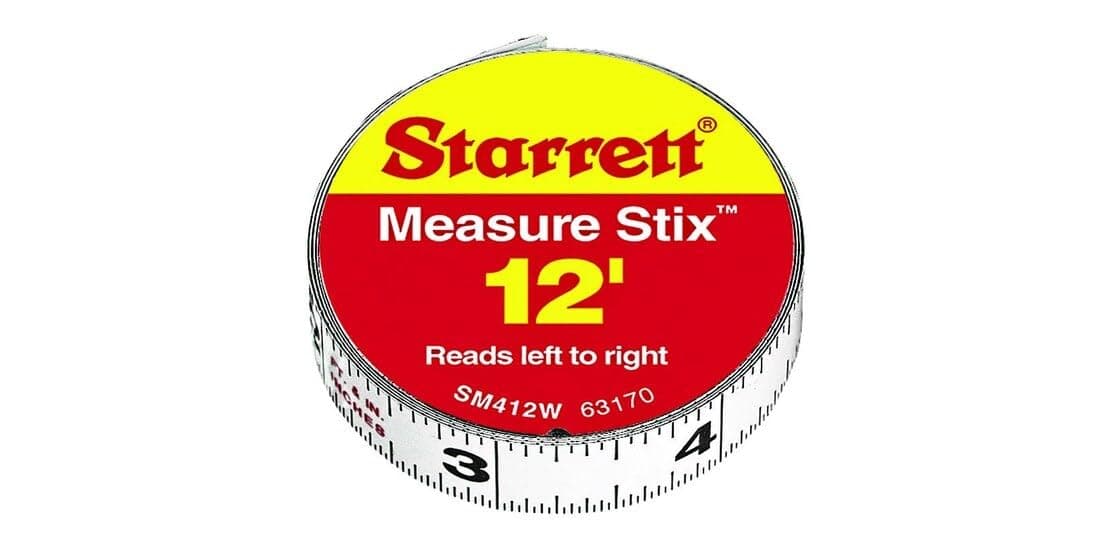 Starrett L.S. SM412W 1/2" x 12' Measure Stix Tape W/Adhesive Backing 1/EA