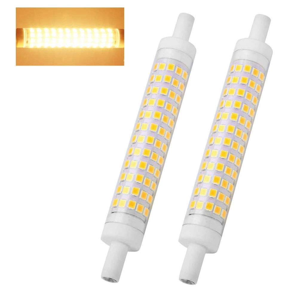 10W LED R7S Bulb 118mm Dimmable Warm White 2700K 100W Halogen J118 Replacement,Dimension 16mm X 118mm 230V Double Ended R7S Base Tube 360 Beam Angle, 2 Pack