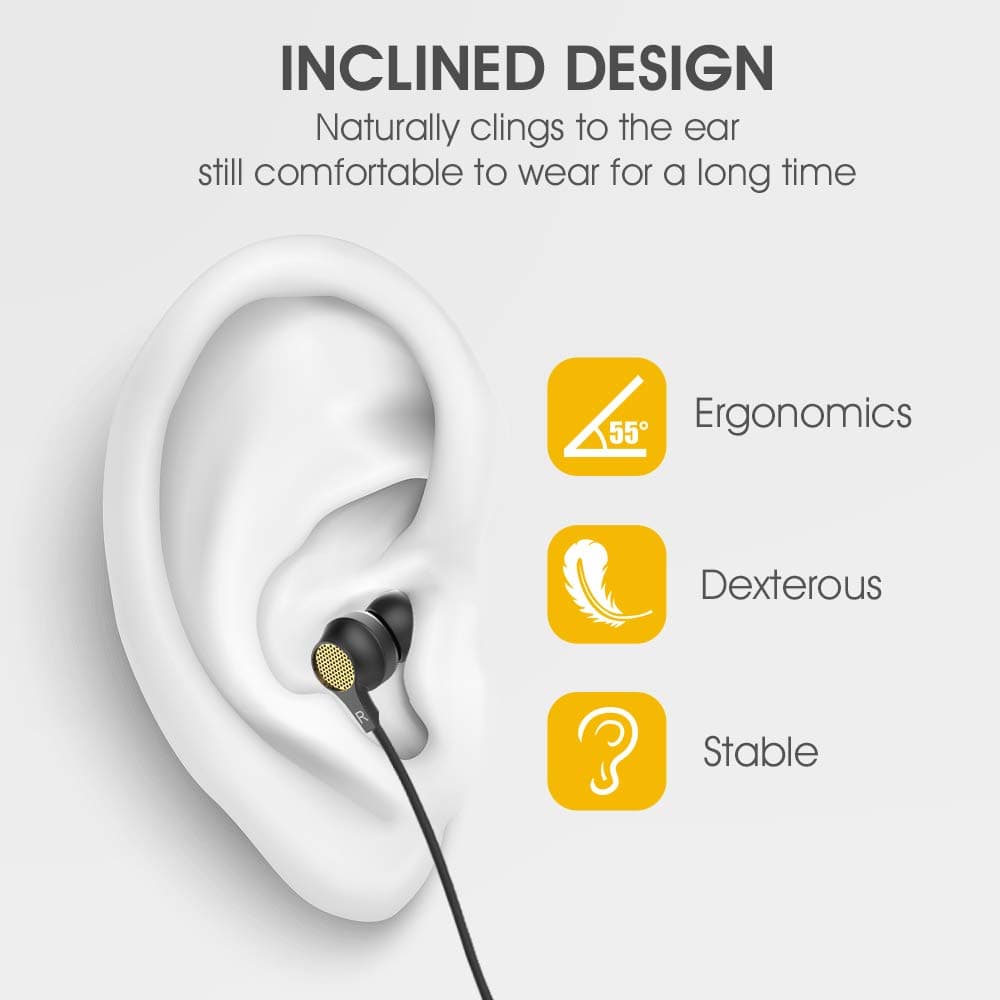 Walkercam, in Ear Headphones with Mic and Remote Control, Black-G