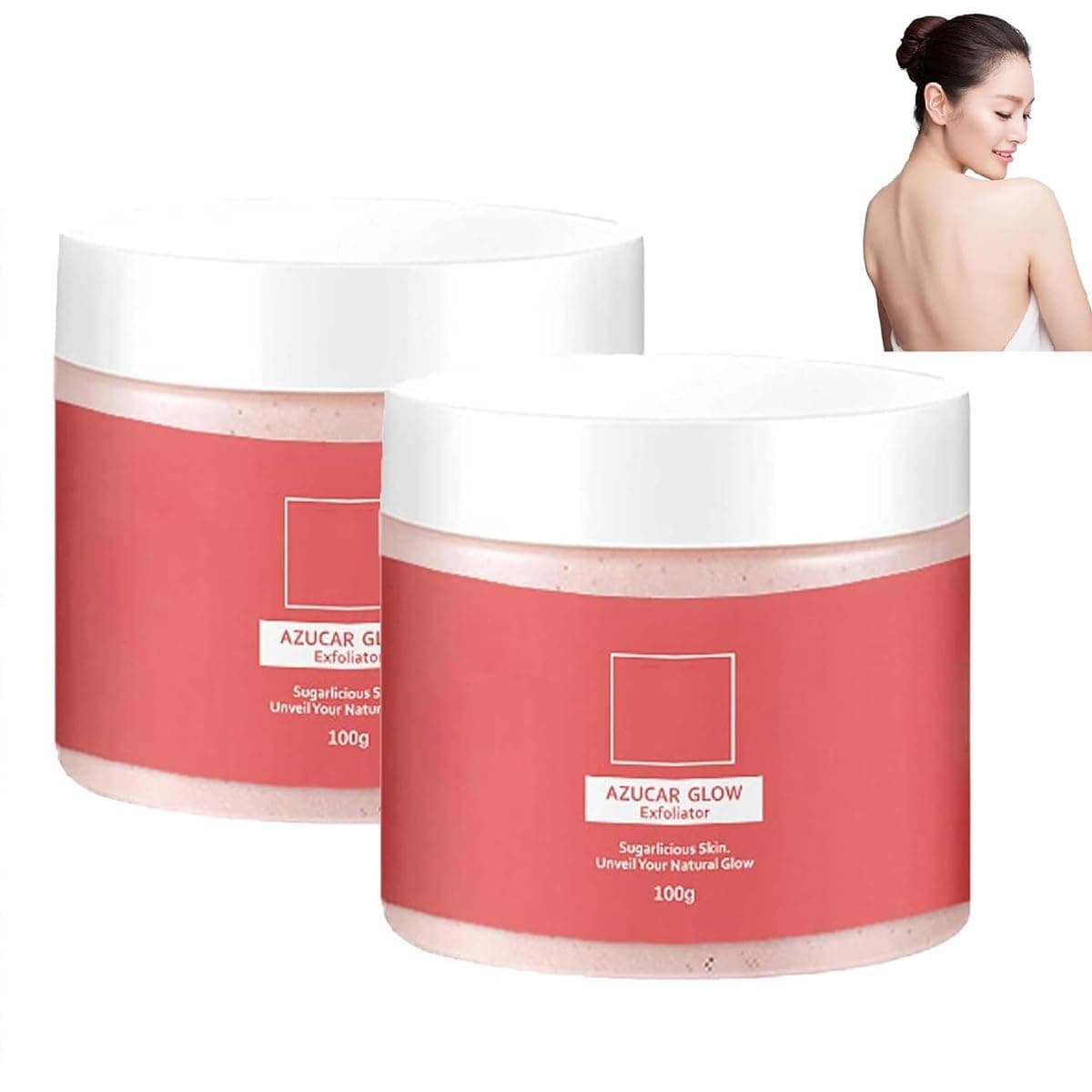 Azúcar Glow Exfoliator, Sugar Glow Exfoliator, Viyant Azucar Glow Blanqueador Y Exfoliante, Azúcar Glow Exfoliator for Deep Cleaning Whole Body (2Pcs)