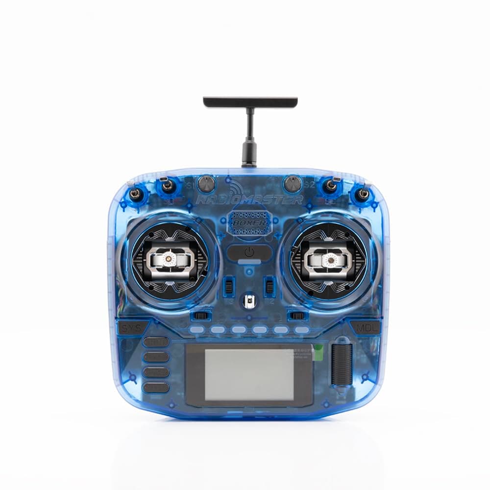 RadioMaster Boxer Crush EdgeTX 2.4G 16CH ELRS Remote Control with AG01 Gimbals Salon (Glacier Blue)