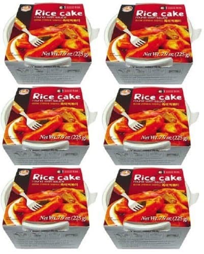 Korean Instant Ddukbokki Samhak Rice Cake Round with Sauce 7.9 Oz Special (Six)