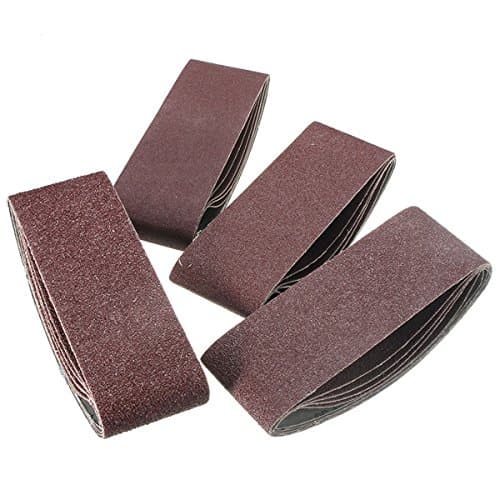 Letbo New 20pcs 75mm x 457mm Sanding Belts Power Tool Sander Mixed Grit Grinding Sanding Belts 40/60/80/120 Gr