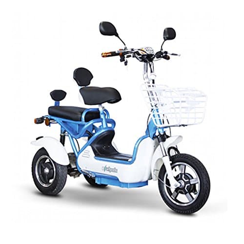 E-Wheels EW-27 Crossover Pre-Mobility Scooter - White-Blue