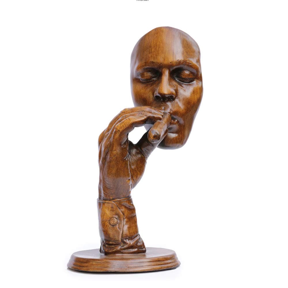 Abstract Character Sculpture, Smoker Meditators Statue The Thinker Statue & Face Sculptures Home Decorations