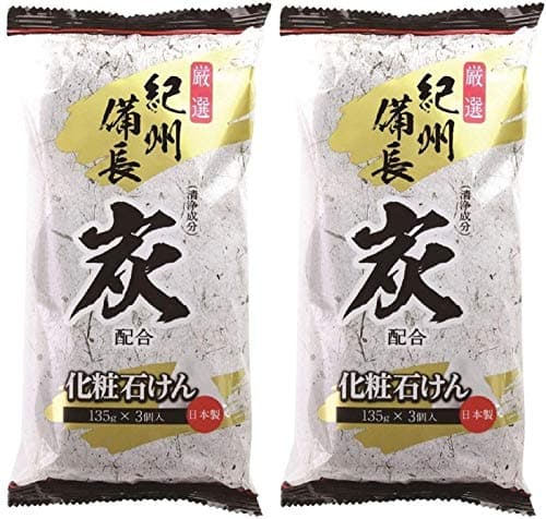 [2 Packs / 6 Bars of Soaps] SUMI HAIGOU Settuken Charcoal Bar Soap, 3 Bars, 135g