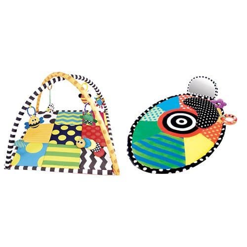 Sassy Baby Exercise Bundle with Busy Bugs Play Gym & Toys and Tummy Time Mat